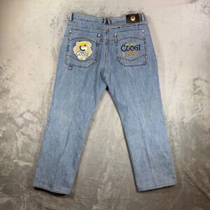 Vintage COOGI Embroidered Baggy Jeans Men's Size 42x35 Blue Light Wash Denim